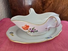 Meissen bunte Blumen + Golddekor  1 Sauciere Top !!!