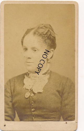 Cdv dame mit - mit, spitzenkragen