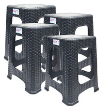 4x Tabure Hocker Stapelhocker Campingsitz Garten Gast Sitz WC Bad Zimmer Terasse