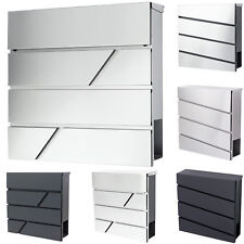 Verda Designer Briefkasten Edelstahl mit Zeitungsfach Wandbriefkasten Post Box