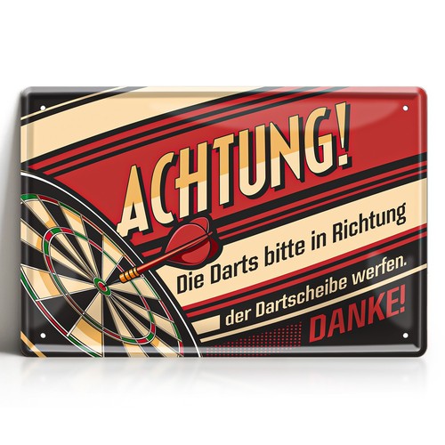 Blechschild 20x30cm achtung - 20x30cm,