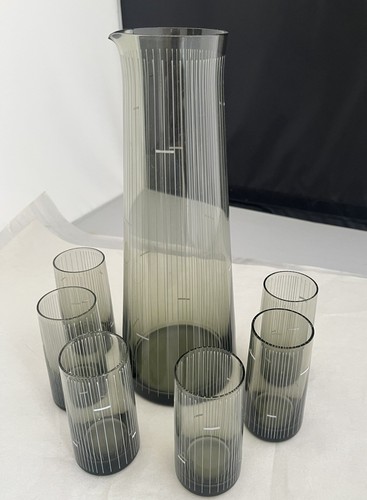 Karaffe 6 gläser - 6, rauchglas