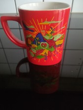 Nescafe Kaffee Tasse ECKIG ROT Schriftzug WEISS Kaffee Bild Sammler