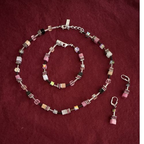 Schmuckset aus glasstein - schmuckset,