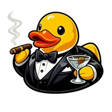 3x Sticker Rubber Duck Tuxedo
