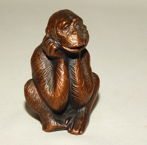 Bronze figur affe schimpanse - figur,