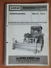 Ersatzteilliste Anbau Anleitung Schmidt Heck-Kehrmaschine HKS 4.2 Nr. 7143-01