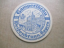 1 alter Bierdeckel Gampertbräu aus Weißenbrunn