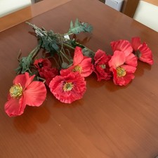 Seidenblumen  Mohn Konvolut  6 Stiele