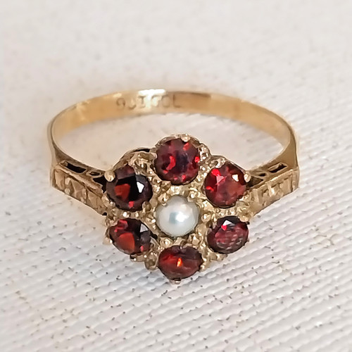Vintage gelbgold granat - kt,