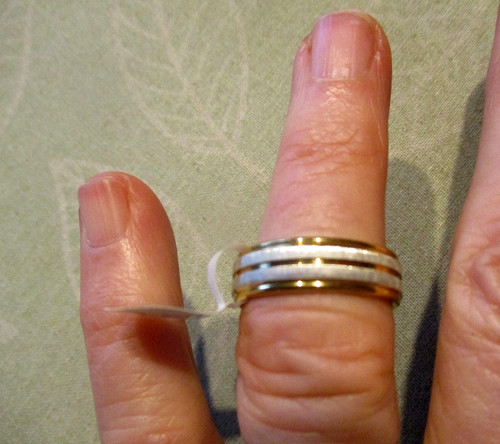 Ring gold und - , silber