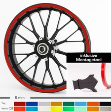 Reflektierende Felgenrandaufkleber 6 mm 10"-28" + Montagetool Auto, Motorrad 