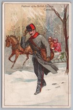 Postkarte Postboten des Britischen Empire Kanadischer Postbote Winterszene unbesendet