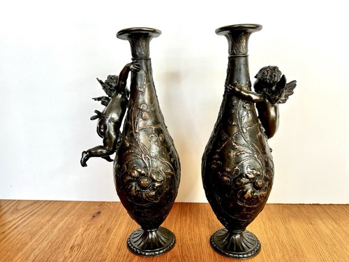 Jugendstil putten vase - vase, paar