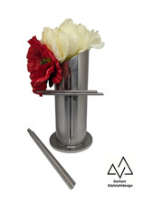 Grabvase/ Grabkreuz, Vase Edelstahl, Modern, Grabschmuck, Urnengrab, Erdgrab