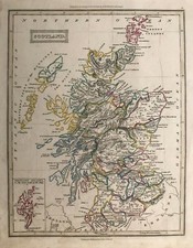 Antike Landkarte von 1817; Schottland aus Ewing's General Atlas