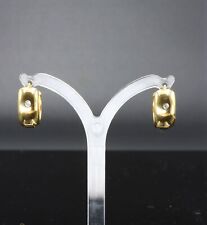 333/8 Kt Gelbgold Creolen,  2 weiße Diamanten, ca. 0,04 ct,  guter Zustand