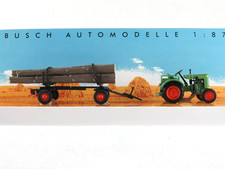 Busch 54152 Fendt F15 Dieselross (1951) mit Holzanhänger 1:87/H0 NEU/OVP