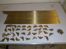 19 x Teppichstangen Treppenläuferstangen, aus Messing -Mit 38 Halterungen