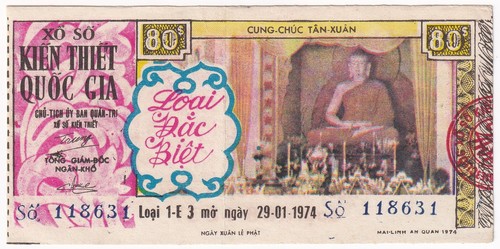 Vietnam lottoschein 1974 - vietnam, 29.01.1974