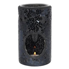 Black Crackle Glas Säule Ölbrenner und Wachswärmer