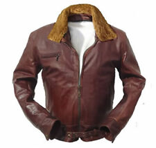 Herren Jacke Focke-Wulf Luftwaffe Fliegerjacke Lederjacke Pilotenjacke braun NEU
