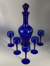 Kobaltglas Karaffe. m. 5