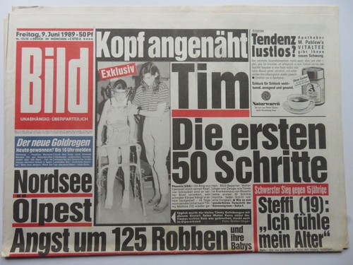 Bild zeitung vom 1989 - bild, 09.06.1989