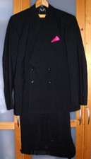 Anzug Herrenanzug Jackett Sakko Hose , fein gestreift, schwarz, ca. Größe 60