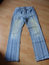 Highlands Jeans Gr. 30 feine Streifen verwaschener Style gerades Bein Knackpo