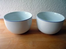 2 blau weiße Salat Schälchen - Beilagen Schüsseln - Müsli / Tapas Schalen