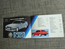 Ford RS Fiesta Escort Capri Granada Zubehör Prospekt Brochure Deutsch rare