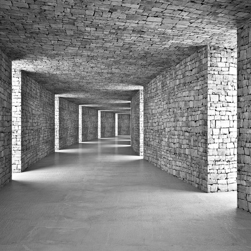 Fototapete tunnel ziegel - tunnel,