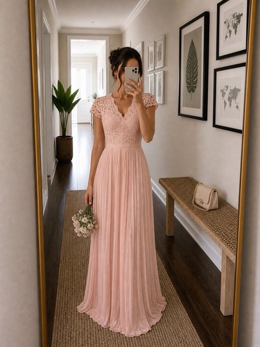 Abendkleid rosa - s,