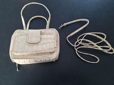 Minihandtasche Umhängetasche Handtasche klein beige gold Raumwunder geräumig Neu