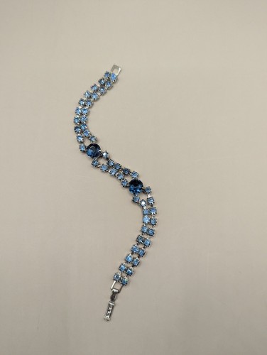 Vintage strass armband blau - armband,