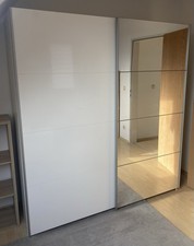 Kleiderschrank Schiebetüren Weiß mit Spiegel