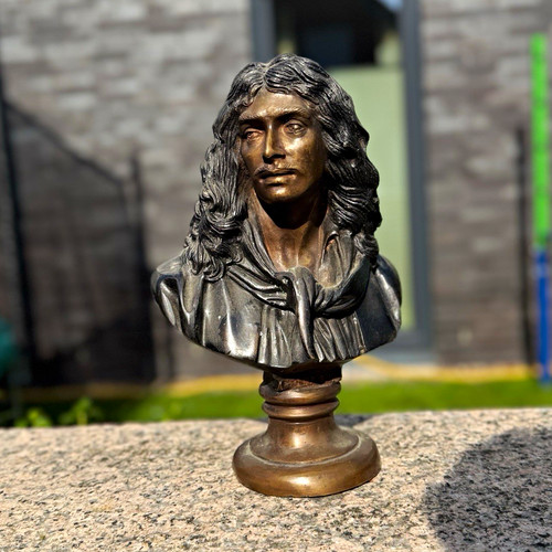 Voltaire metall skulptur - voltaire, metall-skulptur