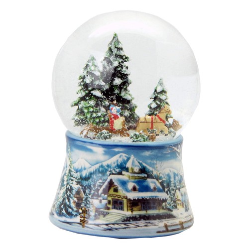 Schneekugel schlittenfahrt auf - schlittenfahrt,