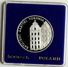 Polen 5.000 zl. 1989 Toruń, Silber