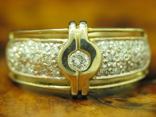 Gelbgold brillant ring 8kt - ring, /