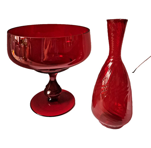 Lauscha glas vase und schale - glas,