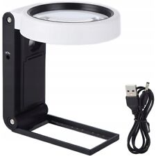 25 Fach 10 Fach Lupe mit Licht und Ständer, 16 LED Faltbarem Leselupe, Dimmable