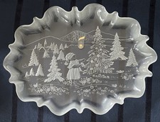 Orginal Walter Glas Weihnachtsteller Glasteller Oval Weihnachten Obstschale 