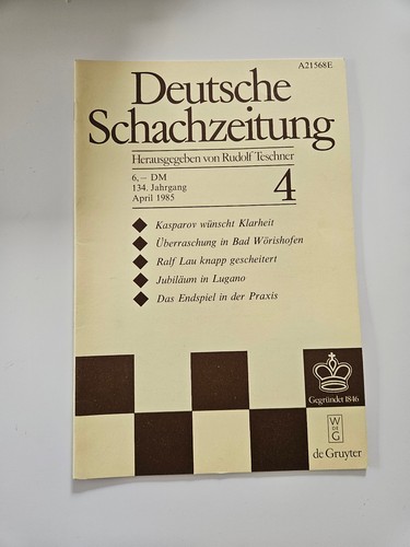 Deutsche schachzeitung 1985 - deutsche,