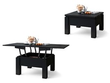 Wohnzimmertisch 80x75 cm Couchtisch Odi Ausklappbar Kaffeetisch Ausziehbar 05