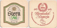 Stern Pils - alter Bierdeckel "25 Jahre Bierdeckel-Magazin" aus dem Jahr 1988