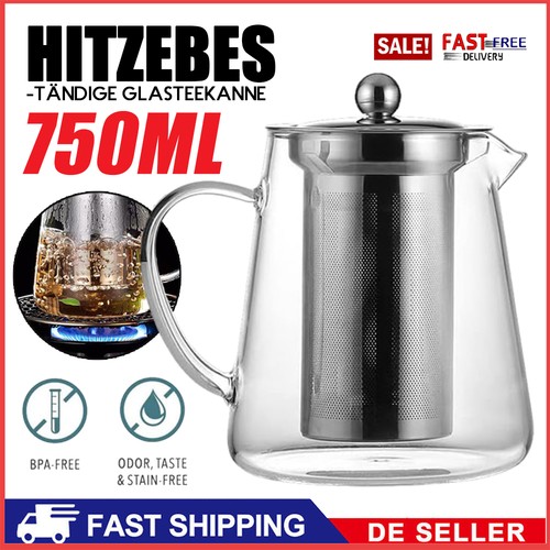 Teekanne glas mit sieb - teekanne,