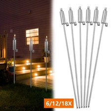 6/12/18pcs Gartenfackel Ölfackeln Fackel Stahlfackel Edelstahl Garten Ölfackel