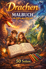 Malbuch Drachen – 50 Seiten
